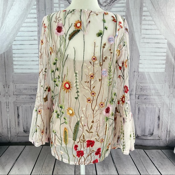 Cynthia Rowley Embroidered Floral Top - Picture 2 of 5
